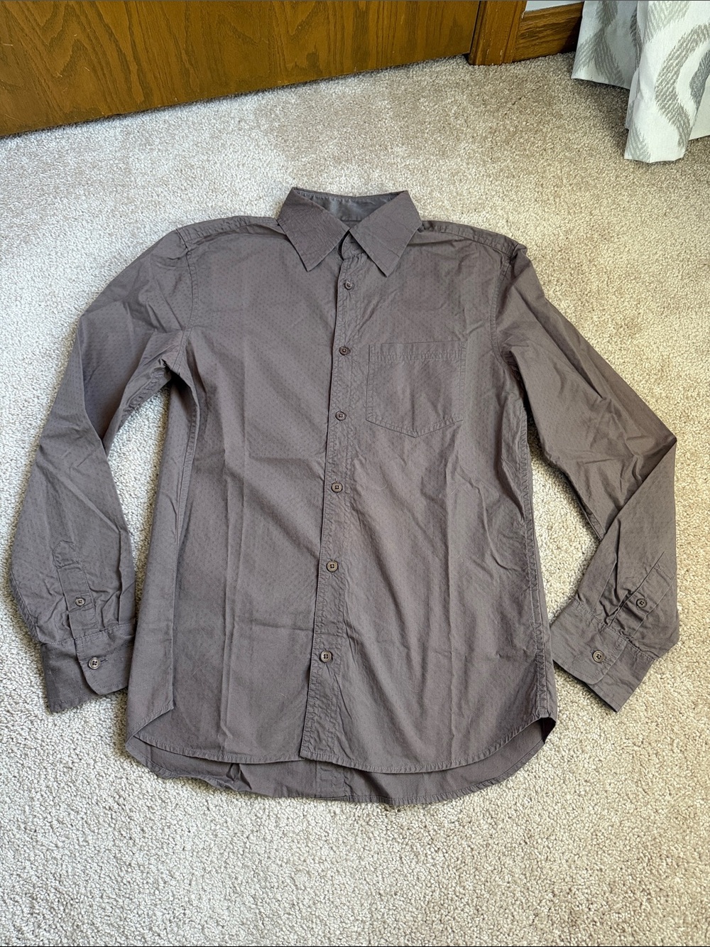 Armani Exchange Essential Men’s Taupe Button Down Work Shirt. Size Small